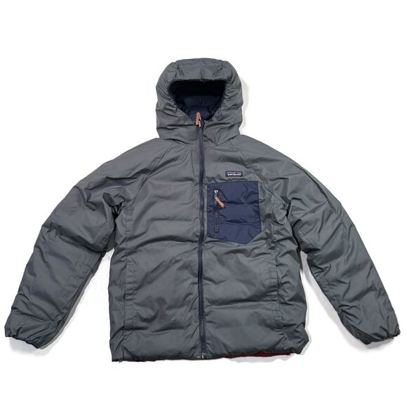 Patagonia Kids Reversible Down Sweater Full Zip Hoody Jacket XL 14 Puffer - Picture 9 of 13